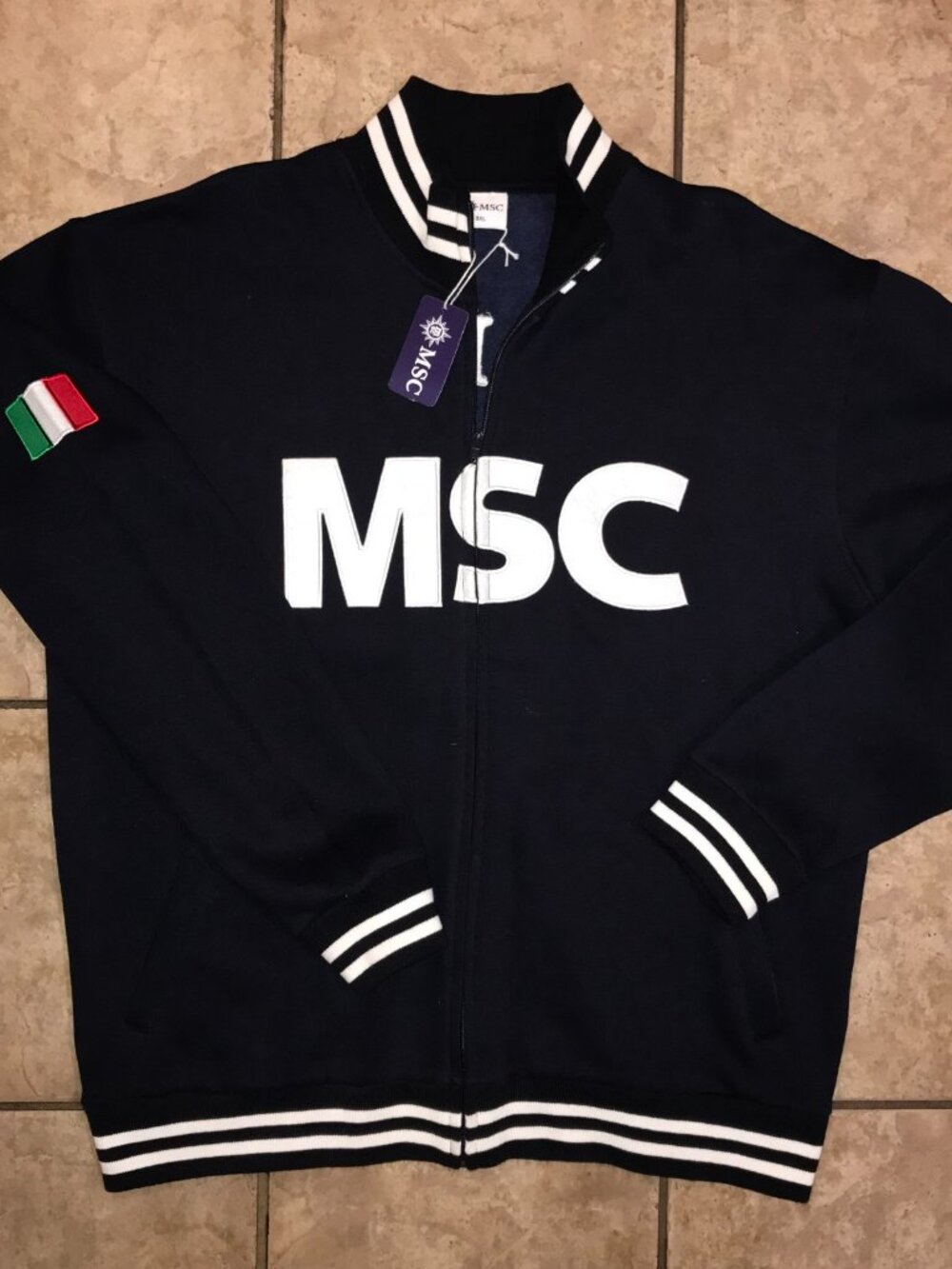 Adult MSC Cruise Full Zip Varsity Jacket-Size 3XL